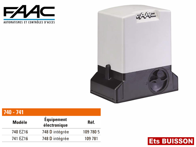 FAAC 741 EZ16 moteur pour portails coulissants 1097815