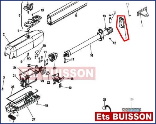 FAAC 415 230- Carter plastique avant N°15 Référence 711027