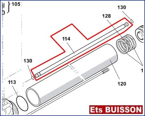 FAAC 400 - Tube alimentation alu 400 N°114 Référence 7361335