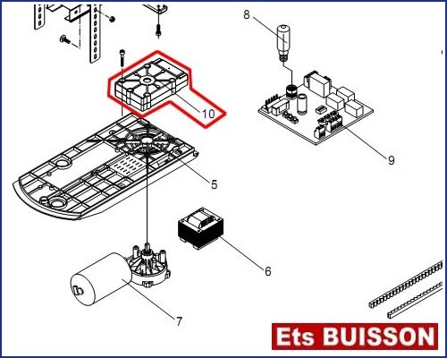 BENINCA JM.3 - Support Rail N°10 Ref 9686681