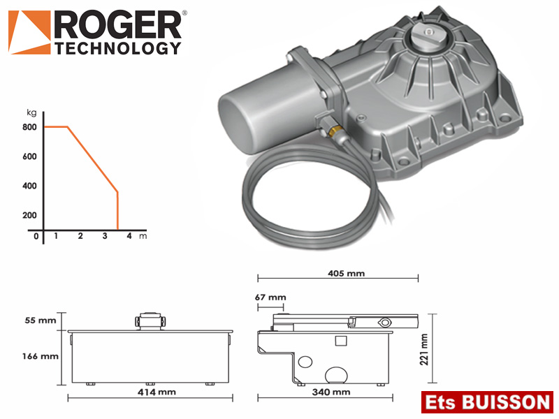 Roger Technology - R21/351SUB - Motoréducteur 100% étanche