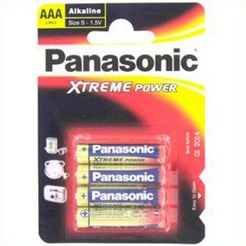 Pile alcaline panasonic LR03 Xtrem Power 1.5V 1.46Ah par 4