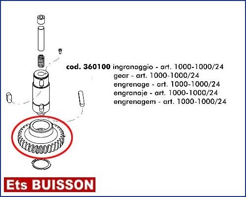 DEA Stop - Engrenage - art. 1000-1000/24 référence 360100