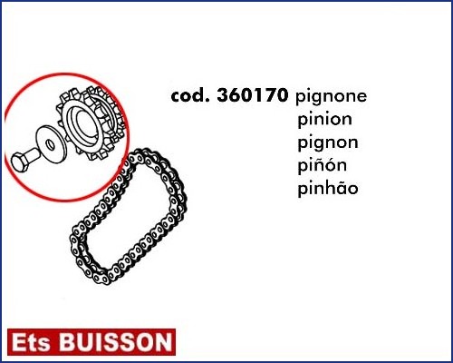 DEA LIVI 800C - Pignon référence 360170