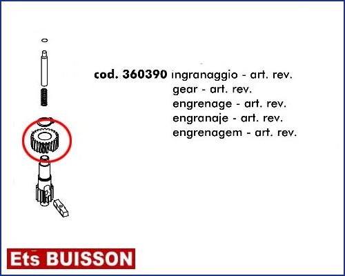 DEA LIVI 900 - Engrenage - art. rev. référence 360390