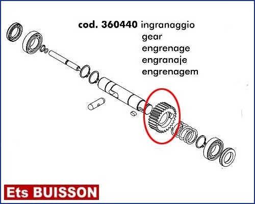 DEA LIVI 800C - Engrenage référence 360440