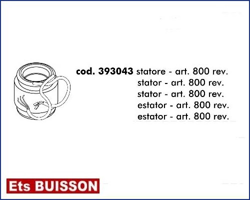DEA LIVI 400/800 - Stator - art. 800 rev. référence 393043