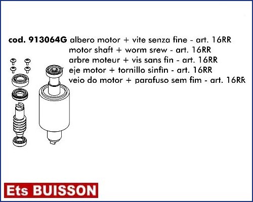 DEA Gulliver - Arbre moteur & vis sans fin ref : 913064G