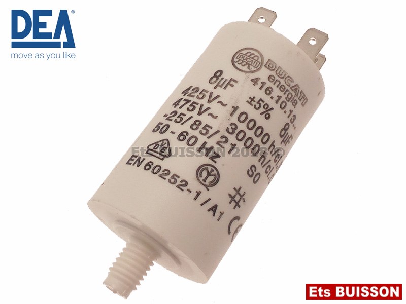 DEA LIVI 400 - Condensateur 8 µf à cosses Réf. 914030D