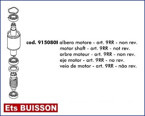 DEA LIVI 400/800 - Arbre moteur - art. 9RR non rev. réf 915080I