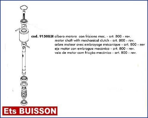 DEA LIVI 400/800 - Arbre moteur Référence 915083I