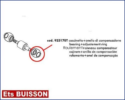 DEA LIVI 500 - Roulement & anneau compensateur référence 923170T