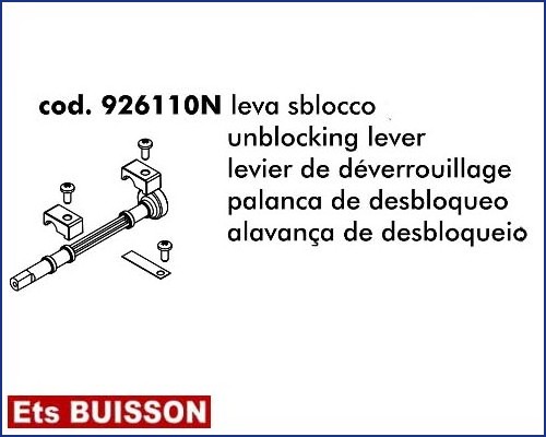 DEA Angolo - Levier de déverrouillage référence 926110N