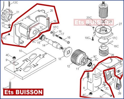 CAME BK Caisse motoréducteur 119RIBK005 (3C-4C-6-7-7C-10C-19-20)