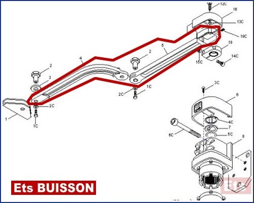 CAME FLEX F500 Bras droit de transmission 119RID158 (1C-2-2C-4-5