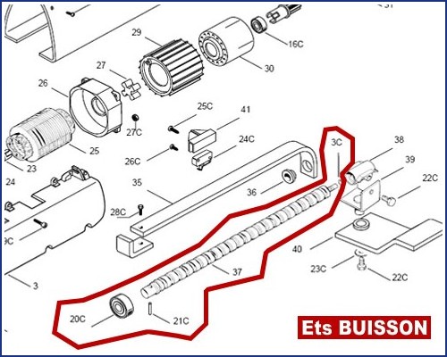 CAME ATI 3024 Vis sans fin 119RID199 (3C-20-21C-30C-36-37)