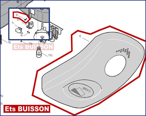 CAME VER V600 Couvercle motoréducteur 119RIE126 (6-9C)