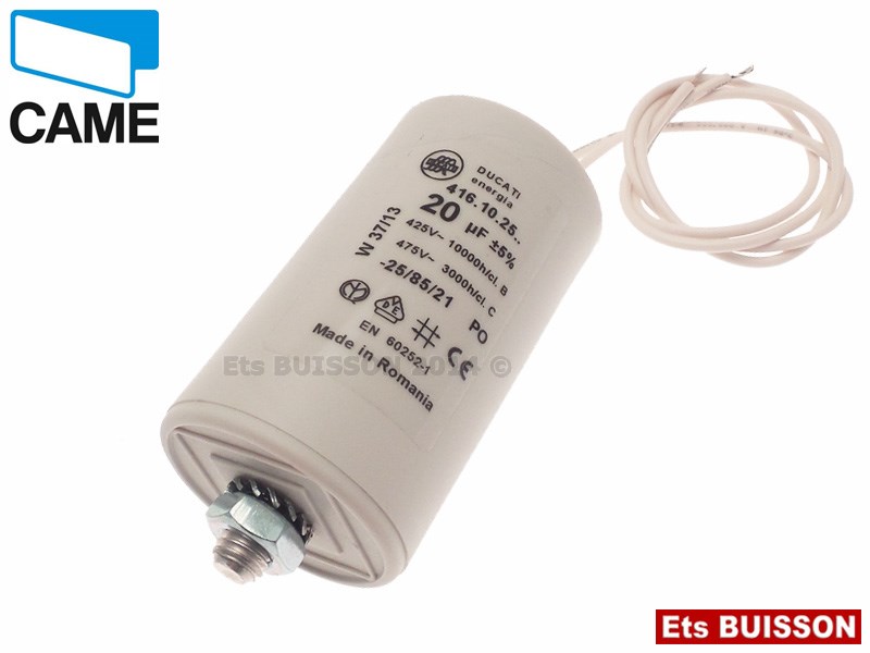 CAME - BXE - Condensateur 20 µf fils et faston Réf. 119RIR278