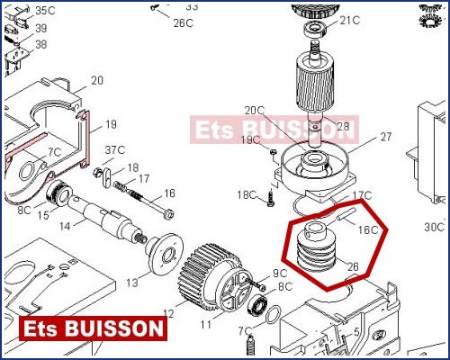 CAME BK Vis sans fin BY 1500 / BY 1500T 119RIY021