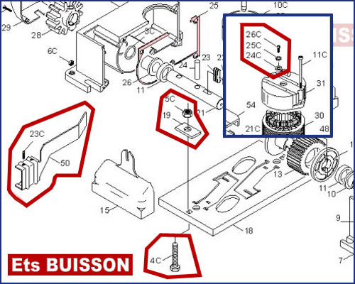 CAME BX-A/BX-B Conditionnement accessoire 119RIY037 (4C-5C-19-23