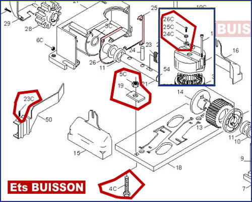 CAME BX-A/BX-B Conditionnement vis 119RIY055 (4C-5C-19-23C-24C-2