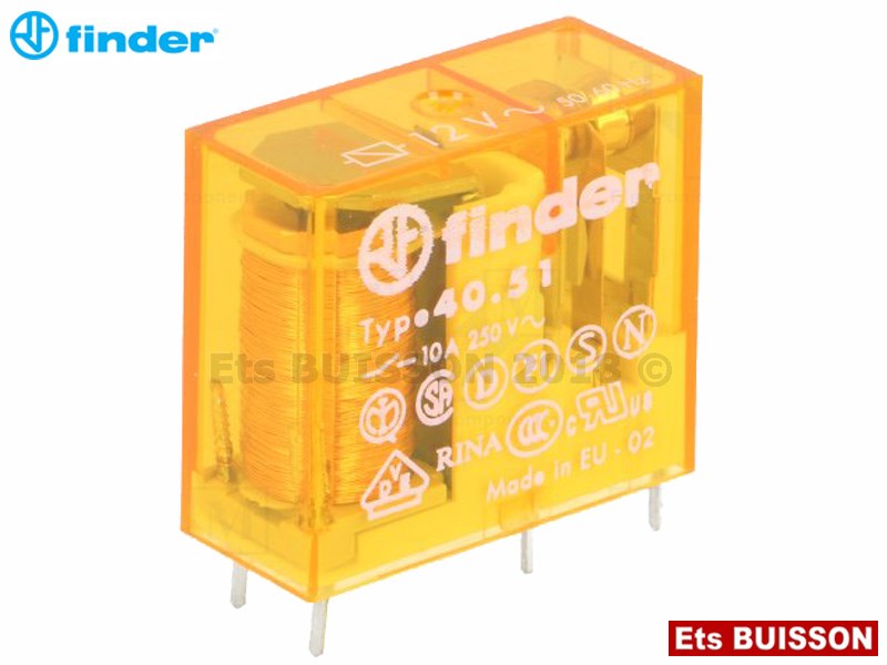 Finder - Relais 12V AC 2CT